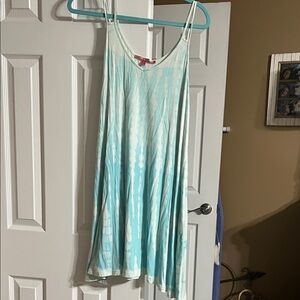 Marina Luna Aqua and White Dress